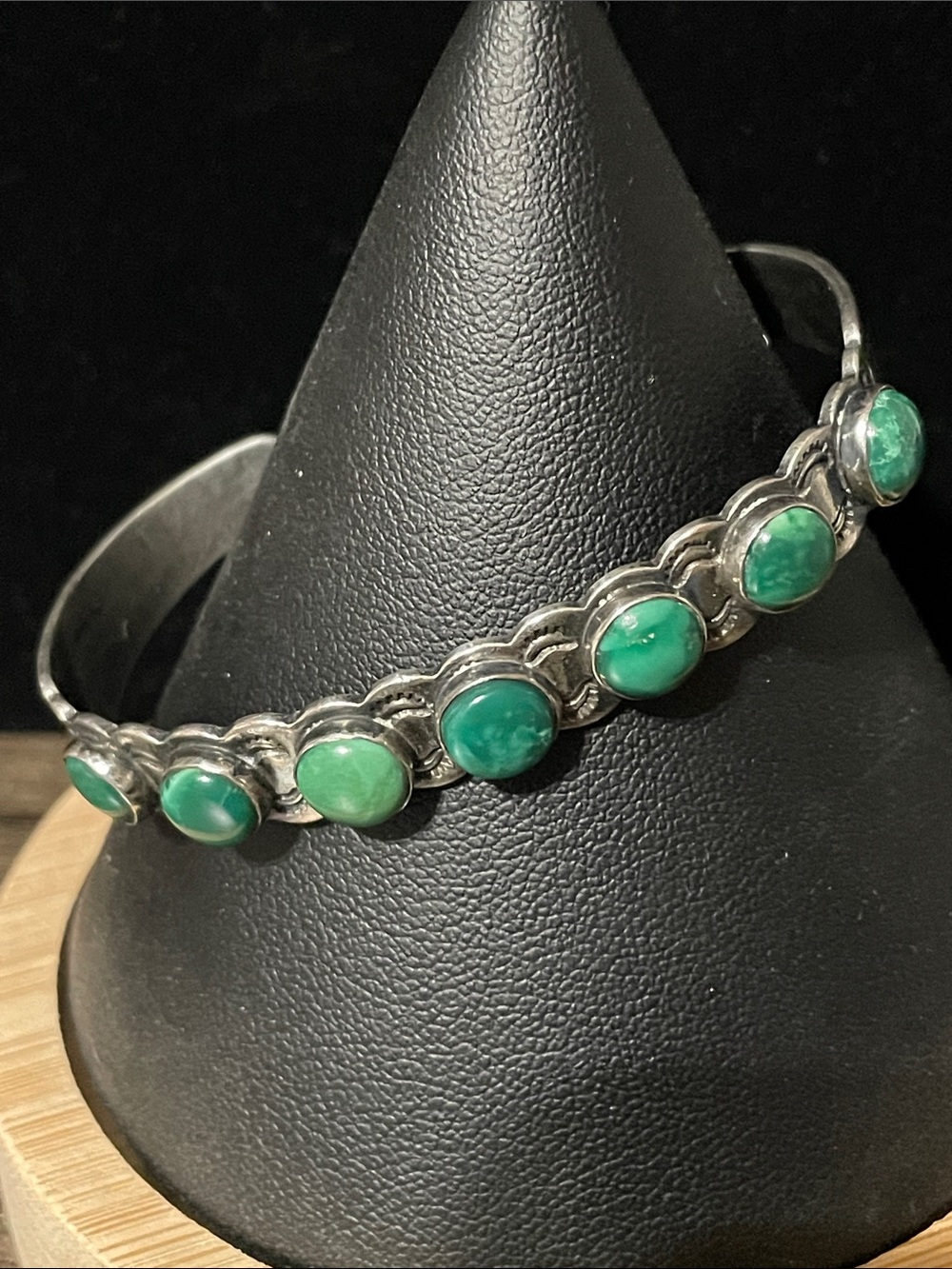 Fred Harvey coin silver bracelet.